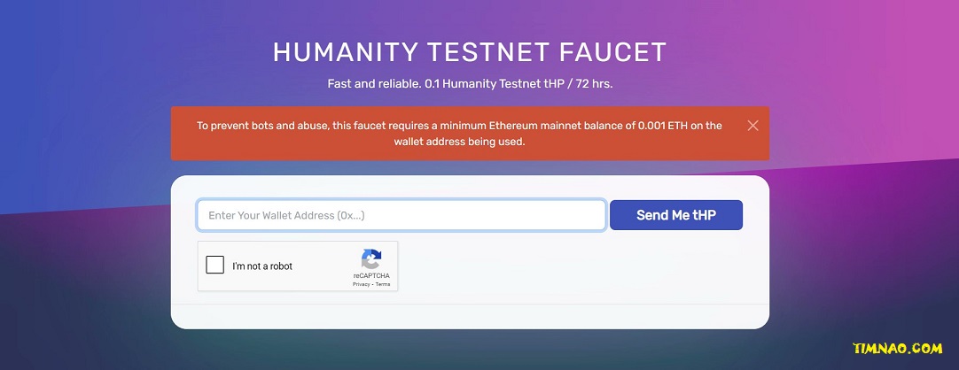 Humanity Protocol Airdrop - Humanity Testnet Faucet