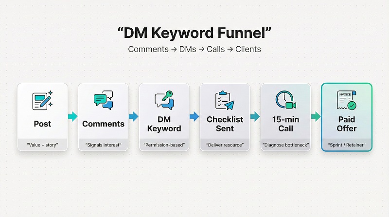 dm keyword funnel comments to calls