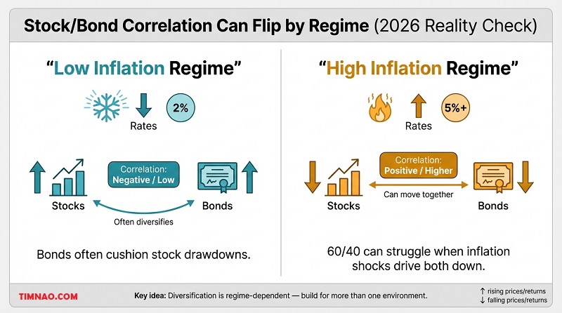 stock bond correlation regimes 2026