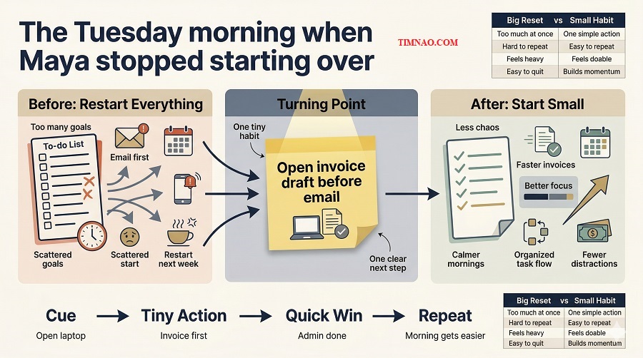 small habits maya turning point infographic